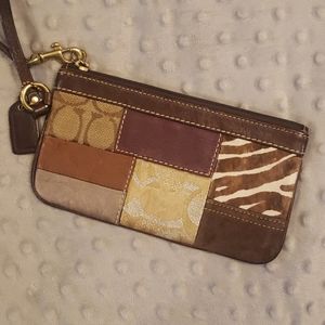 Coach Mixed Patch Fabric Wristlet